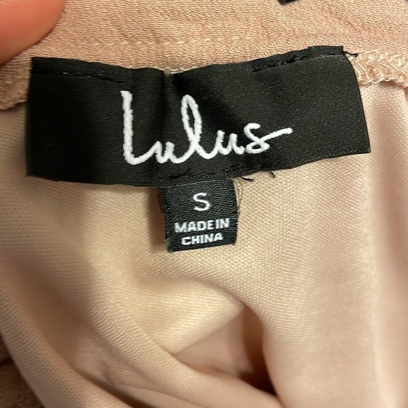 Lulus Barcelona Beauty Blush Pink Tan Embroidered Romper size S - Picture 6 of 17